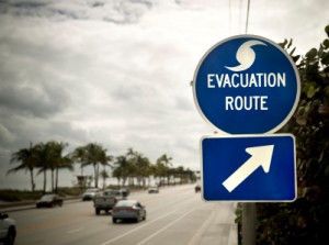 Evacuation Route sign in Florida