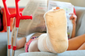 Foot in cast after suffering disability insurance myths